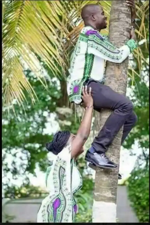 Chai! Ghanaian Man Does the Unthinkable in Pre-wedding Photo-shoot
